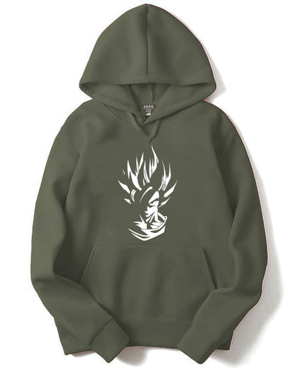 ADRO Men's Cotton Neck Hooded Sweatshirt (H21-M-GOK-OL_Olive)