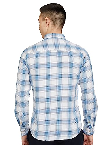 The Indian Garage Co Beige Regular Fit Spread Collar Checkered Long Sleeves Shirt