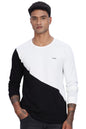ADRO Mens Solid Regular Fit T-Shirt (FR24-WHBL_White, Black
