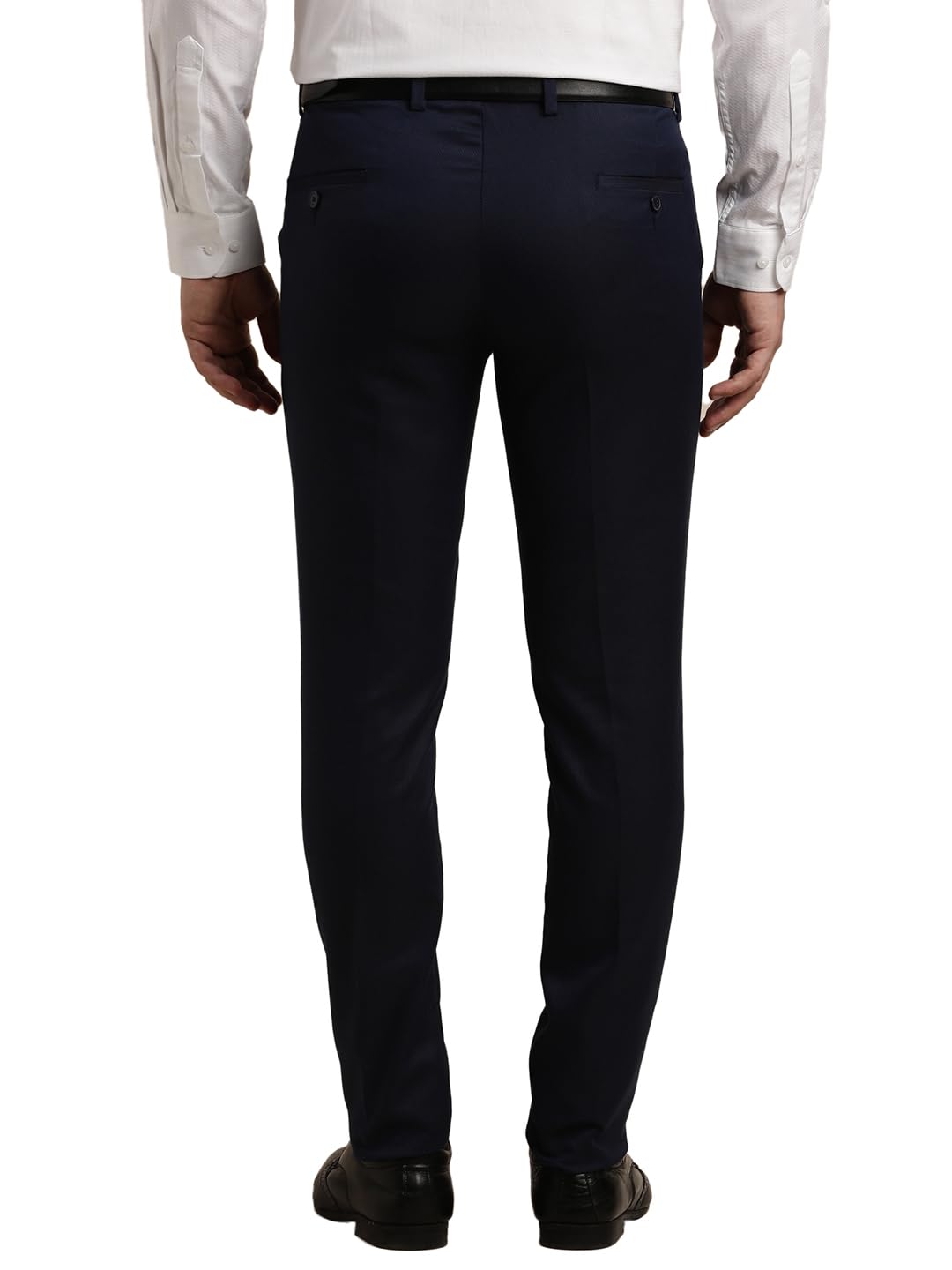 Turtle Men Poly Viscose Ultra Slim Fit Navy Formal Trouser