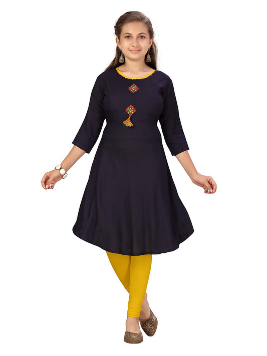 Aarika Girl's Cotton Solid Regular Shirt