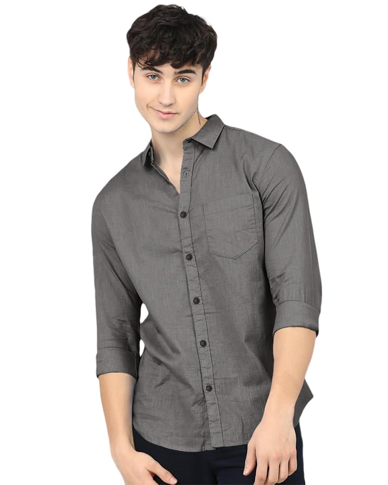 Eyebogler MenS Casual Solid Shirt