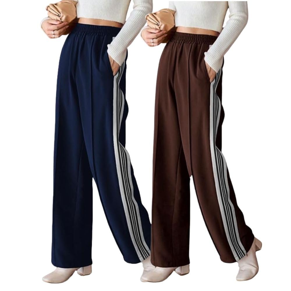 Greciilooks WomenS Relaxed Fit High Rise High-Waist Korean Style Trousers | Elegant Pants | Stylish Formal & Casual Wear (Avail