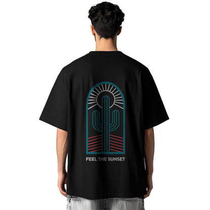 Nobero MenS Graphic Print Oversized Fit T-Shirt (1M-Twrt-C0838-Pal_Black