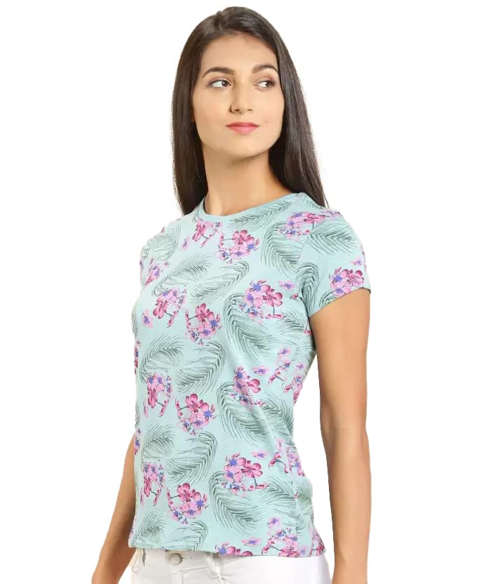 Lyra Pure Cotton Round Neck Printed T-Shirt For Women