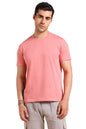 Dennis Lingo MenS Pink Slim Fit Solid Round Neck T-Shirt
