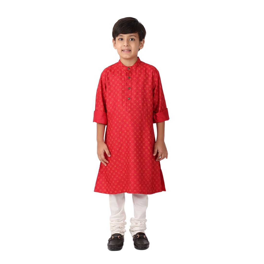 Fabindia Kids Chinese Collar Long Kurta Cotton_4-6Y
