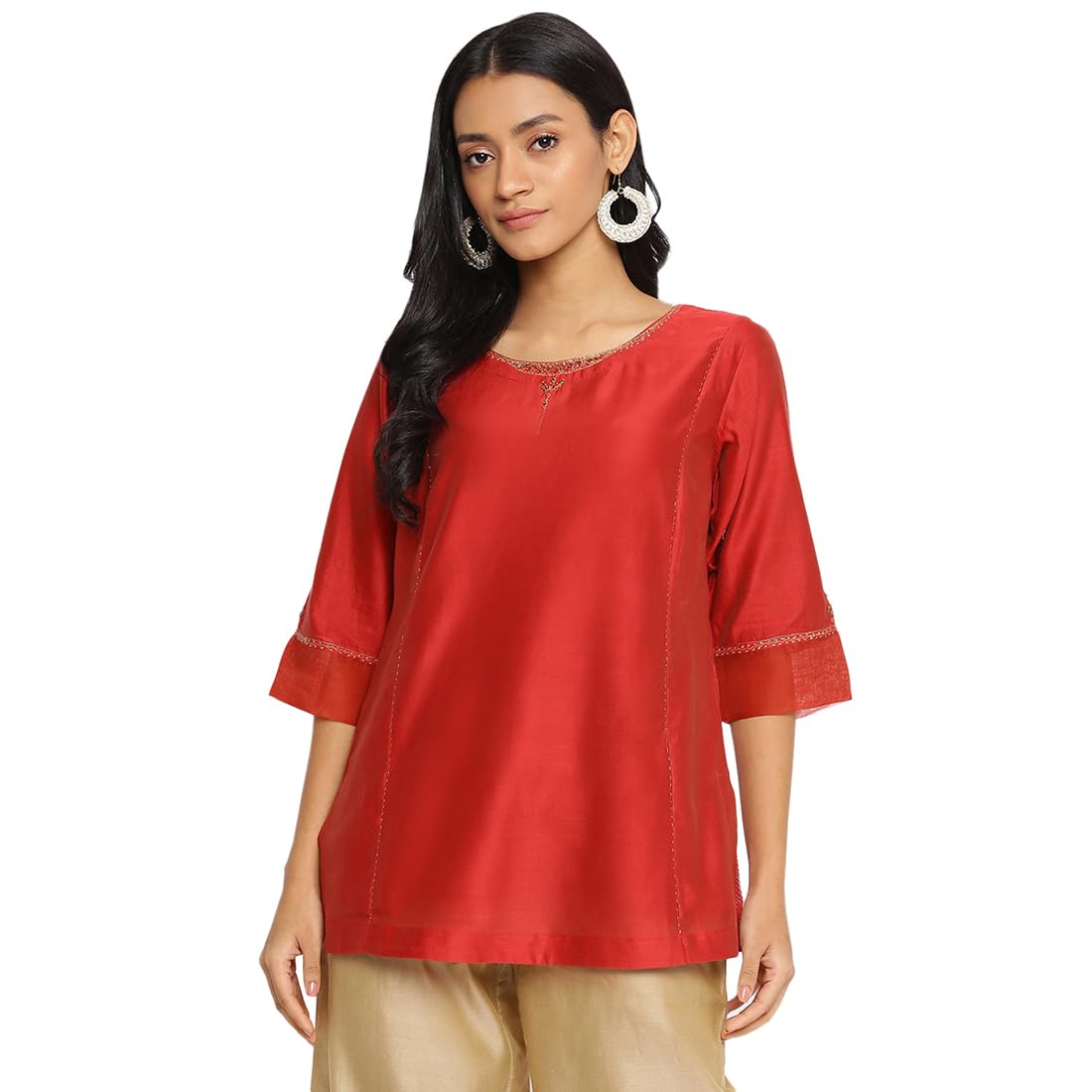 Fabindia WomenS Cotton Blend Regular Kurta (20029658_Red