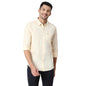 Thomas Scott Mens Solid Slim Fit 100% Cotton Casual Shirt with Spread Collar and Full Sleeve Ecru