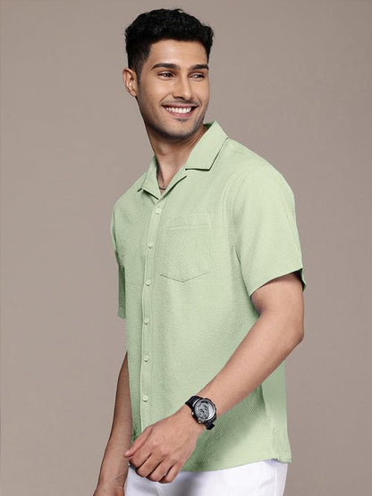 Tee Projekt Fashion Textured Shirts for Men||Regular Fit Casual Shirt for Men||Fancy Shirt Mint Green