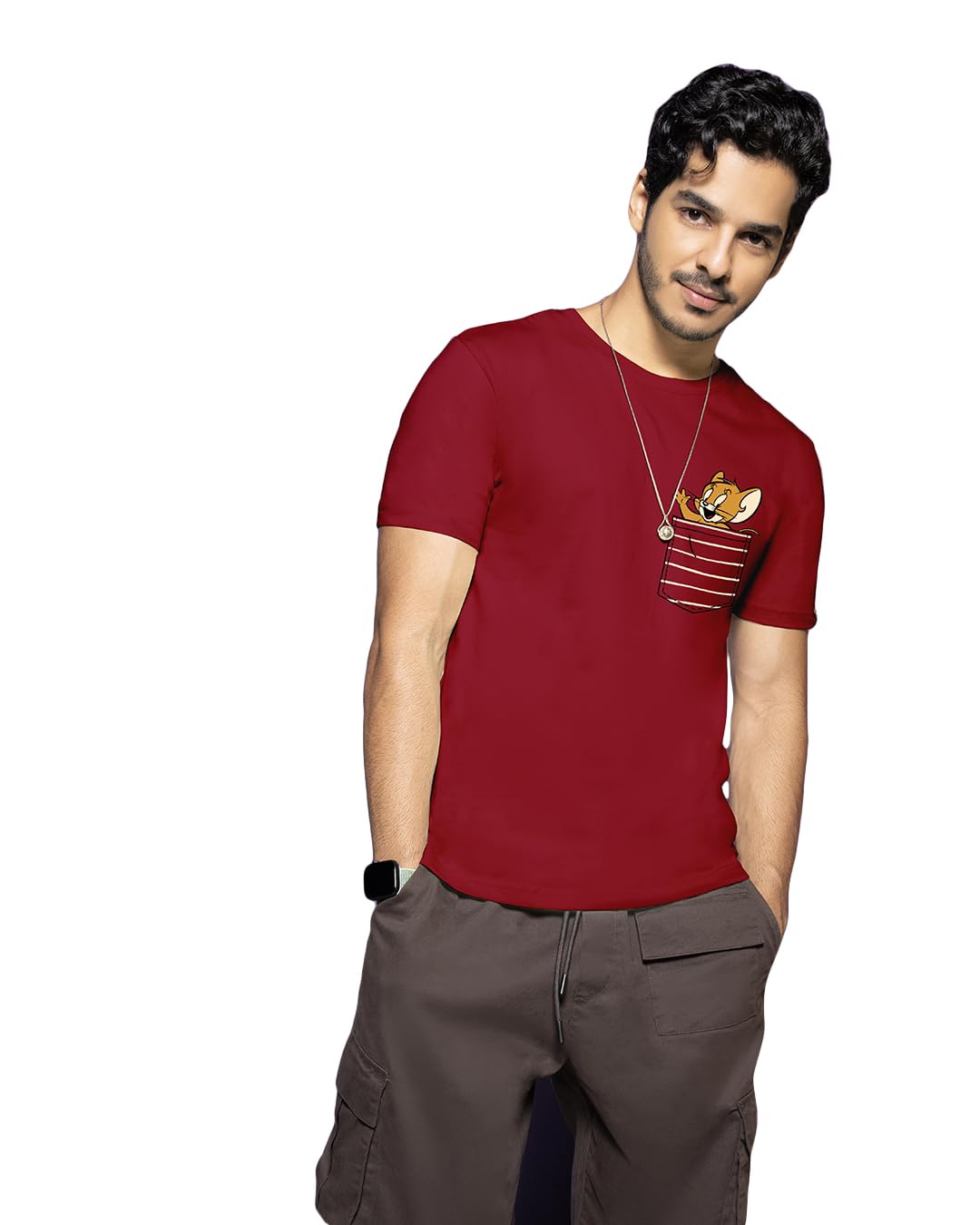 Bewakoof Mens Tom & Jerry Graphic Printed 100% Cotton T-Shirt - Regular Fit, Round Neck, Half Sleeves
