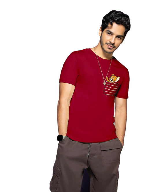 Bewakoof Mens Tom & Jerry Graphic Printed 100% Cotton T-Shirt - Regular Fit, Round Neck, Half Sleeves