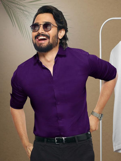 Tee Projekt Shirt for Men Cotton Spread Collar Long Sleeve hirt Parfect for Formal Wear