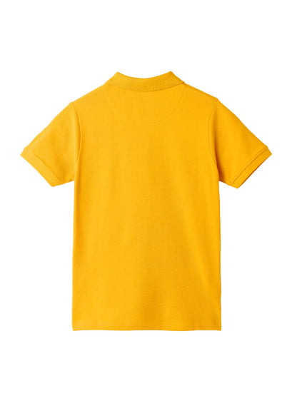 The Souled Store Solids: Mustard Kids and Boys Regular fit Half Sleeve Cotton Yellow Color Boys Polo T-Shirts