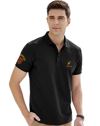 Eyebogler Mens Regular Fit Polo Neck Tshirt Pack Of 2 Black-Navy Blue