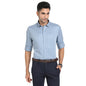 Turtle Men 100% Cotton Slim Fit Light Blue Checkered Formal Shirt