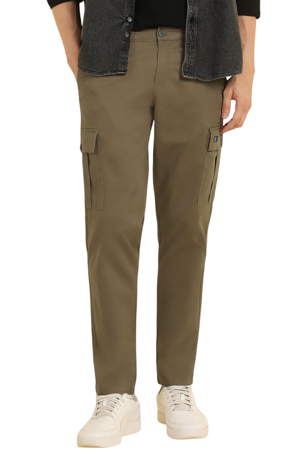 Allen Solly Men Slim Fit Regular Fit Solid Casual Cargo Pants