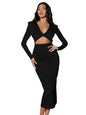 Kotty WomenS Bodycon Midi Dress(Black,Xl)