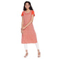 Aurelia Round Neck Cotton Womens Knee Length Kurta (S21Aua11871C002,Orange,Small)
