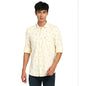 Turtle Men Cotton Tencel Cream Printed Slim Fit Casual Shirt
