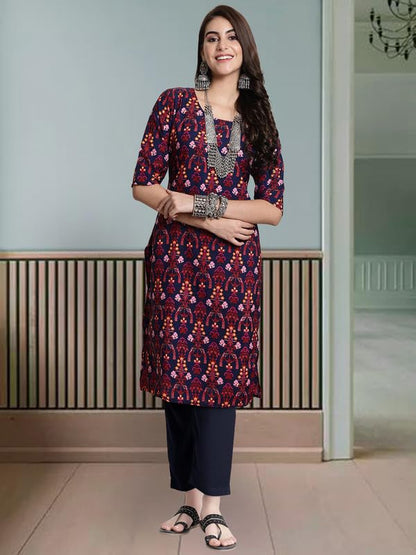 Pinkmint WomenS Crepe Printed Kurta And Pant Set (Pack Of 3)