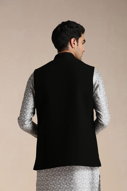 Manyavar MenS Nehru Jacket (Wc0210-310_Black
