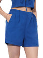 The Souled Store Cotton Linen Shorts: Aquarius Women and Girls Zipper Closure Solid Regular Fit Cotton Linen Shorts