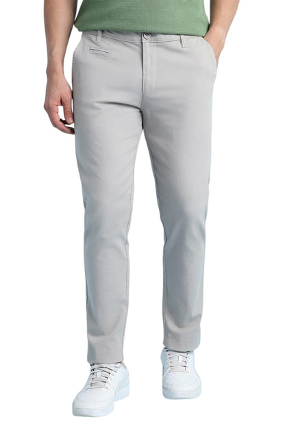 Dennis Lingo Straight fit Cotton Chinos for Men Grey