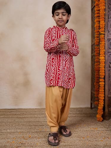 Pspeaches Boys Floral Regular Kurta With Pyjamas (6-7Years)