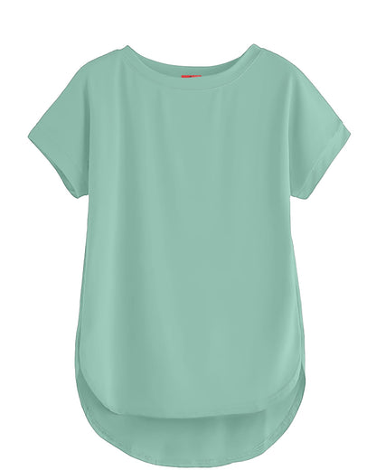 SHODOX Womens Cotton Blend Solid Regular fit Round Neck Short Sleeve T-Shirt (Pack of 1)
