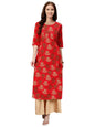 Pinkmint WomenS Cotton KurtiS L Fancy Printed Kurta L Regular Home Wear L Printed Cotton Kurti (Pack Of 1) Red