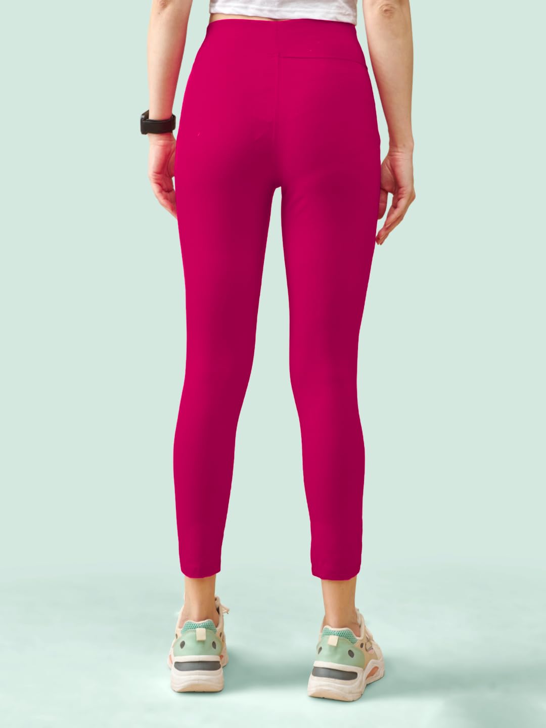 Lyra Premium Cotton Lycra High Waist Ankle Leggings For Women