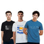 Nobero MenS Regular Fit T-Shirt (1M-Twts-C0784-171X_White/Marine/Black