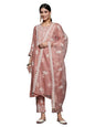 Varanga Women Mauve Embroidered Kurta Paired With Tonal Trouser And Dupatta  Elegant & Comfortable Ethnic Wear For Women, Perfec