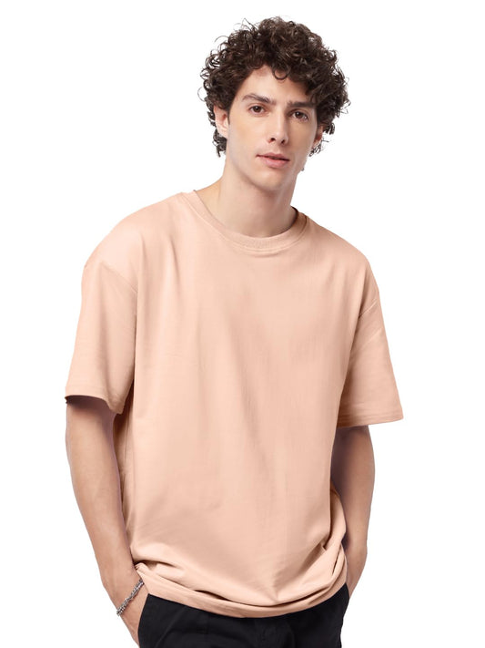 The Souled StoreSolids Oversized: Nude PinkOversized T-Shirts