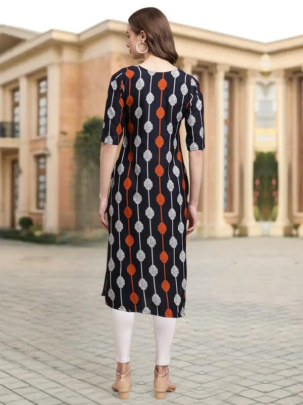 Pinkmint Crepe Digital Printed Kurti For Womens Straight Kurti For Women (Pack Of 5)