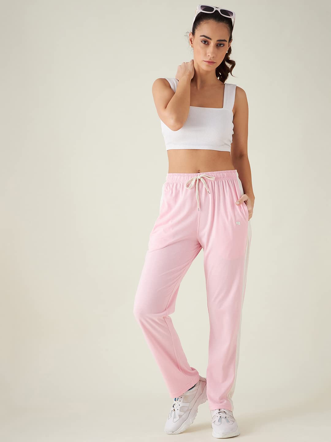 Modeve Striped Women Pink Track Pant
