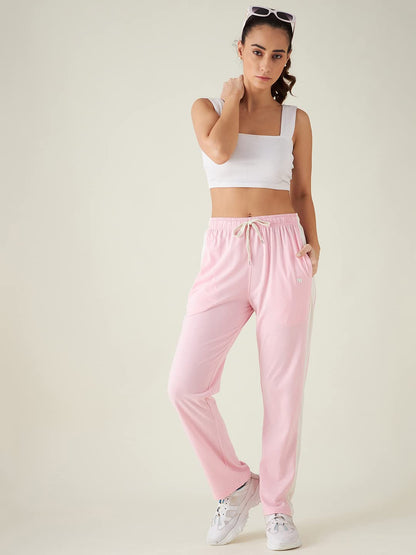 Modeve Striped Women Pink Track Pant