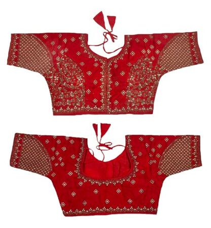 Vihu Fashion WomenS Readymade Blouse Multi Golden Codding Sequence Embroidery Work Indian Ethnic Designer Stitched Readymade Sa