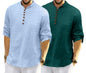 Royalscout MenS Cotton Polyester Blend Solid Regular Fit Full Sleeve Short Kurta | Ethnic, Lightweight Summer Kurta For Daily &