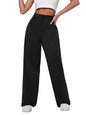 Toochki Womens Regular Fit Elastic Waist Full Length Spandex Formal Trouser for Casual Wear, Office Wear Black