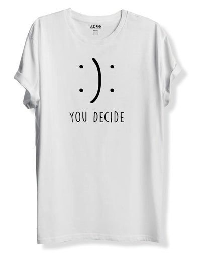 ADRO You Decide Mens Printed T-Shirts (RNR-M-DEC-WH_White)