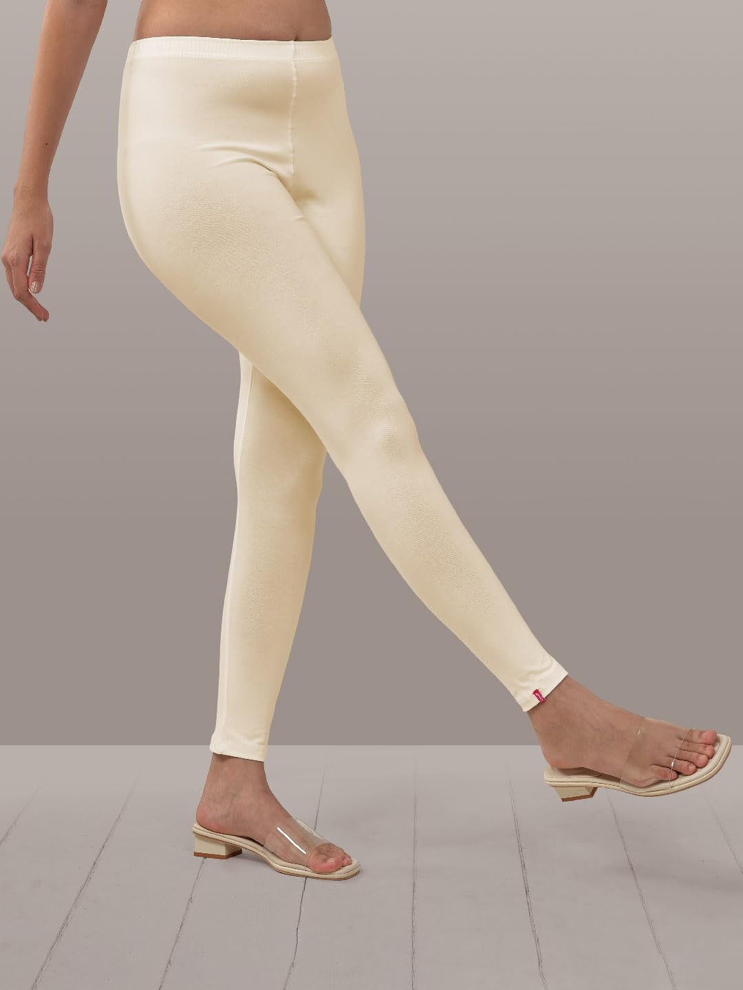 Lyra Women Solid Premium Cotton Plus Fit Ankle Length Leggings | Mid-Waist | Fashionwear