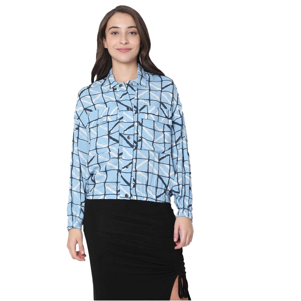 Vero Moda Women Regular Fit Jacket(10273632_Chambray Blue_S)