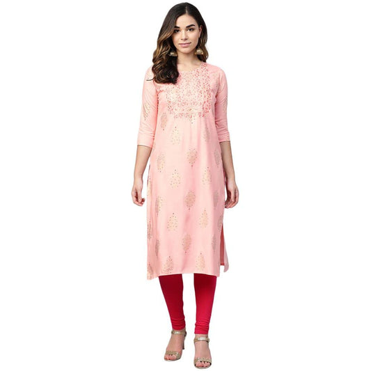 anubhutee Women's Viscose Rayon Straight Kurta
