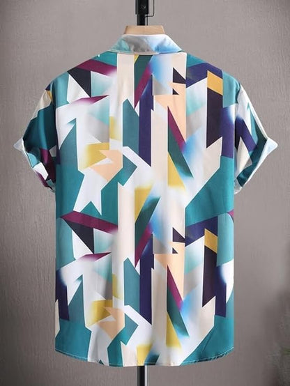 Funky Rich Regular Fit Shirt For Men | Half Sleeve Lycra Shirt | Casual Shirt For Men | Trendy Printed Shirt Design | Lycra Fabr