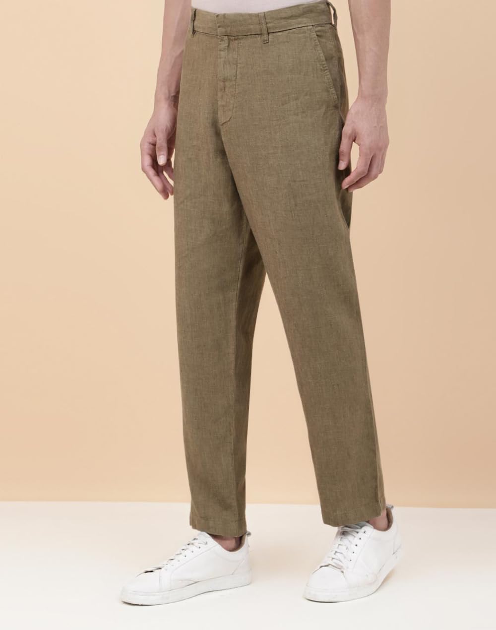 Fabindia Men's Straight Fit Pants (1032413GREEN_Green