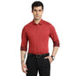 Turtle Men 100% Cotton Red Printed Slim Fit Formal Shirt