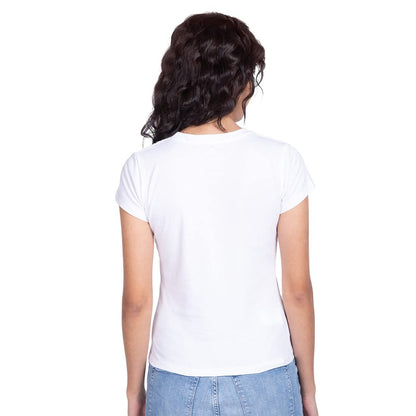 Bewakoof Womens Graphic Printed 100% Cotton T-Shirt - Slim Fit, Round Neck, Half Sleeves