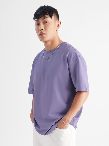 The Souled StoreSolids: Winter MauveOversized T-Shirts Purple